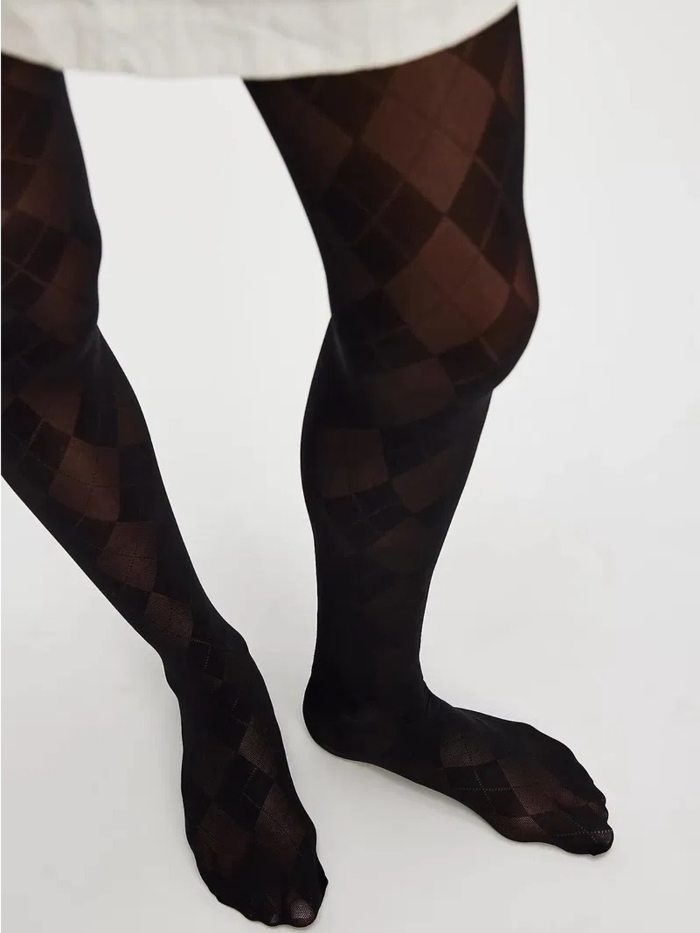 Free People Argyle Illure Brown Tights Small New in Package